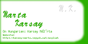 marta karsay business card